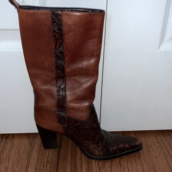 Antonio Melani Vintage Brown Cowboy Boots - 6M - Picture 4 of 5